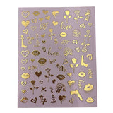 Impressed Authentic 5 Sheets Luxury Nail Art Stickers 500+ Gold Customized Nail Decals for Fake Nail Design and Salon Nails Accessories