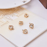 PH PandaHall 1Bag About 100 Pcs Cubic Zirconia Alloy Heart Shape Charms Sets for Jewelry Making