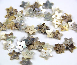 Pack of Star Shaped 2 Hole Scrapbooking Sewing Crafting Mother of Natural Shell Buttons Approx