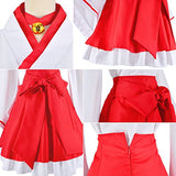 Japanese anime red and white kimono fox cosplay costume with socks size S(Asia M)