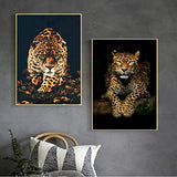 ONEAM ART Animal Art Leopard Jaguar Canvas Painting Wall Art Prints Posters Wall Pictures for Living Room Home Wall Modern Decor-19.6x27.5 inchx3 (Frameless)