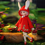 Y&D 1/6 BJD Doll 31cm 12.2" Lovely Girl 100% Handmade Doll Ball Jointed Doll Birthday with Full Set Clothes Socks Shoes Wig Eyes Hand Painted Makeup