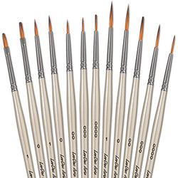 LorDac Arts Detail Paint Brushes - Set of 12 Artist Miniature Paint Brushes for Art Painting with