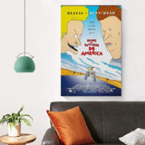 QINXIANG Beavis and Butthead Do America Lot 1996 Poster Canvas Wall Art Print Classic Movies Posters for Room Walls Aesthetic Living Office Decor Picture 16x24inch(40x60cm)