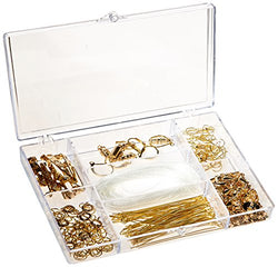 DARICE 1972-07 Finding Starter Kit Craft Accessory Box, Nickle Free Gold