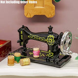 Odoria 1:12 Miniature Vintage Black Sewing Machine Dollhouse Decoration Accessories