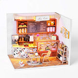 F Fityle DIY Miniature Dollhouse Kit Time Cake House DIY Dollhouse Kit with Wooden Furniture Light Gift House Toy for Adults & Kids Christmas