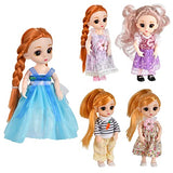 JING SHOW BUSSINESS 10 Sets Doll Clothes for 6 inch Doll ，Include 5 Pieces Girl Mini Dolls, 10 Sets Handmade Doll Clothes and 5 Pairs of Doll Shoes