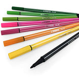 STABILO Pen 68 Fibre Tip Fineliner - 1.0mm - Avocado Set - Wallet of 8 Assorted Colours