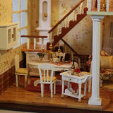 MAGQOO 3D Wooden DIY Miniature Dollhouse Kit DIY House Kit with Furniture 3D Puzzles Music Box and Glue Included(House of Fairy Tales)