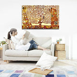 Wieco Art Tree of Life Large Canvas Prints Wall Art by Gustav Klimt Classical Oil Paintings Love Pictures Decor for Living Room Bedroom Home Decorations Modern Stretched and Framed Giclee Artwork