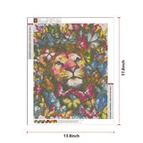 Diamond Painting kit for Adults and Children, DIY 5D Round Full Diamond Cross Stitch handicrafts, Used for Home Wall Decoration Art Crafts, Butterfly Lion (13.8x17.8inch)