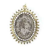 Darice Jewelry Making Pendant 2.25in. Gold and Pave Center Rhinestone Oval (3 Pack) SS 003 Bundle