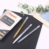 Tingeart Premium 3 Colors Gel Pen Set - White, Gold and Silver Gel Ink Pens, Archival Ink FineTip Sketching Pens For Illustration Design, Black Paper Drawing, Adult Coloring Book, Pack of 9