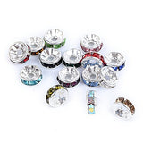 Bingcute 100 Pcs Bright Silver Crystal Rondelle Spacer Bead Plated 8mm Beads for jewelery Making