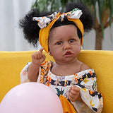 Vogvigo 22 Inches Reborn Baby Dolls African American Baby ,Lifelike Realistic Silicone Vinyl Reborn Baby Dolls for Age 3+,with One-Piece Cloth and handband