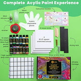 Acrylic Pouring Paint Supplies Kit - Deluxe starter paint pouring kit includes stretched canvas, silicone oil, premixed fluid acrylic paint for easy flow fluid art