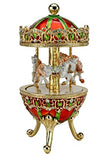 Carousel Horse Music Box Set w/ Austrian Crystals - Children's Music Box, Carousel Music Box,