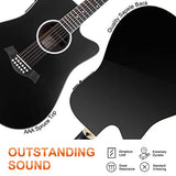 Vangoa 12 String Guitar, Acoustic Cutaway Guitar Bundle for Beginner Adults, Spruce Top, Bone Nut, Black Matte
