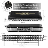 EAST TOP Updated FORERUNNER 2.0 without valves Chromatic Harmonica 12-Hole 48 Tones F Key Chromatic Mouth Organ Harmonica for Adults,Beginners and Students