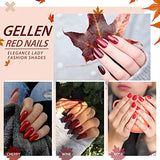 Gellen Gel Nail Polish Set - Glamour Reds Magenta Maroon Trend Nail Gel 6 Colors - Soak Off Gel Polish Nail Art Home Gel Manicure Kit