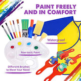 Tiny Castle Kid Paint Set, 54 Pieces Art Supplies for Kids Includes 24 Vibrant Washable Paints, Art Smock, Easel for Kids, 12PCs Large Canvas, Paint Palette, All in a Travel Bag