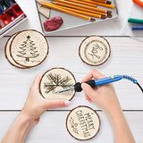 Wood Slices 30Pcs 2.4"-2.8" Unfinished Natural Wooden Slice Circle Kit Without Hole for Rustic Wedding Decorations Round Coasters&Halloween/Christmas Ornaments DIY Arts Crafts