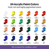 Acrylic Paint, Set of 24 Colors/Tubes (12 ml/0.41 oz.) with Storage Box,