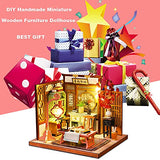 Roroom Dollhouse Miniature with Furniture,DIY 3D Wooden Doll House Kit New Chinese Style Plus with Dust Cover and LED,1:24 Scale Creative Room Idea Best Gift for Children Friend Lover HL07