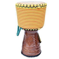 Hand Drum Mahogany West African Bongo Drum African Drum Drumhead Hollowed Hand Drums 12 Inch with Bag for Performances (Color : Brown, Size : 12 Inch)
