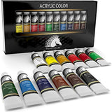 Acrylic Paint Set - Artist Quality Paints for Painting Canvas, Wood, Clay, Fabric, Nail Art,