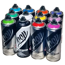 Loop 400ml Popular Colors Set of 12 Graffiti Street Art Mural Spray Paint