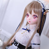 KSYXSL Children's Creative Toys BJD Doll 1/3 57Cm 22.4" Ball Jointed SD Dolls Action Full Set Figure with All Maid Dress Socks Shoes Wig Makeup Headband Surprise Gift