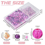 Rired 27 8mm Round Glass Beads Kit, Craft Beads for Bracelet Making, Hot Pink Color with 4mm Bicone Crystal Beads, 2-4mm Spacer Seed Beads for Jewelry Making, Necklace, Phone Charms, DIY Earrings
