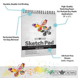 Brite Crown Sketch Book – Sketch Pad 9 x 12-100 Sheets - Perforated Sketchbook Art Paper for Pencils, Pens, Markers, Pastels, Charcoal and Dry Media (64lb/95gsm) Acid Free Drawing Paper
