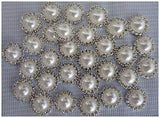 Flat Back Rhinestone Buttons – LeBeila Flatback Embellishments 15 MM Crystal Pearl Fabric Sewing