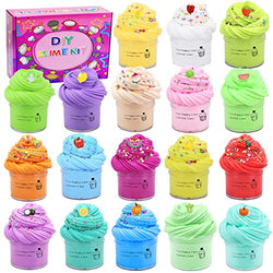 Emotionlin Slime Kit,Cloud Slime Butter Slime Kit Fluffy Slime Party Favors Slime Colorful Foam Slime Cloud Cream Slime with Slime Charms 18 Pack Slime Kit for Girls and Boys Stress Relief Toy