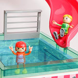 TOP BRIGHT Doll House Toy House for Girls Doll Houses for Little Girls 3 Year Old Wooden Dollhouse with Elevator and Swimming Pool