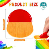 16 Pieces Flat Brush Applicator Artist Drawing Brush Diamond Art Brush for Craft Gesso, Oil Paint, Acrylic Painting, Watercolor, Wood, Wall, Furniture Brush Cleaner, Red and Gold