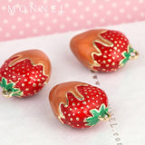 Creative DIY Fruit Red Strawberry 3D Charms Pendants (Set of 3) MH06