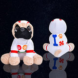 Pug Stuffed Animal Dressed Like an Astronaut, Plush Dog Toy in Spaceman Suit, Soft Space Pilot Costume Puppy, Gift for Kids Pug Lovers and Party Suppliers or Astronaut Décor