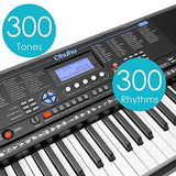 Electric Keyboard Piano 61-Key, Ohuhu Digital Musical Piano Keyboard with Headphone Jack, USB Port & Teaching Modes for Beginners