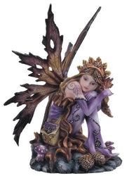 George S. Chen Imports Purple Fairy Sitting Collectible Figurine Decoration Statue Décor