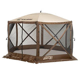 Quick Set 9879 Escape Shelter, 140 x 140-Inch Portable Popup Gazebo Durable Tent Bug and Rain Protection Easy Setup (6-8 Person), Brown/Beige