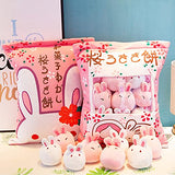 Cute Pink Bunny Pudding Pillow Set Decorative Home Sofa Stuffed Animal Dolls