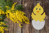Easter Décor, Easter Chick in Egg Wood Cutout, Fun Wood Craft, 6 Inch, Pack of 1, by Woodpeckers