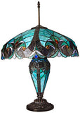 Chloe Lighting CH18780VG18-DT3 Liaison Tiffany-Style Victorian 3 Light Double Lit Table Lamp with