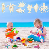30 Piece Unfinished Wood Cutouts Ocean Animals Wooden Paint Crafts Animal Wood Pieces for Kid Home Decor Ornament DIY Craft Art Project, Octopus, Whale, Dolphin, Seahorse, Fish (3.9 x 0.1 Inch)