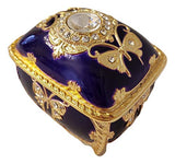 Purple and Gold Rectangular Shaped Musical Jewelry Box with Crystallized Swarovski Elements playing