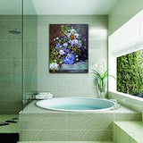 Famous Flower Canvas Wall Art - Renoir Painting Violet Floral Picture Print Decor Home Bedroom Bathroom Wall Décor 12''x16''
